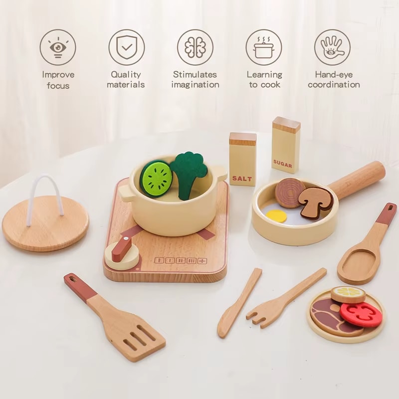 MontessoriNest Wooden Kitchenware Toys