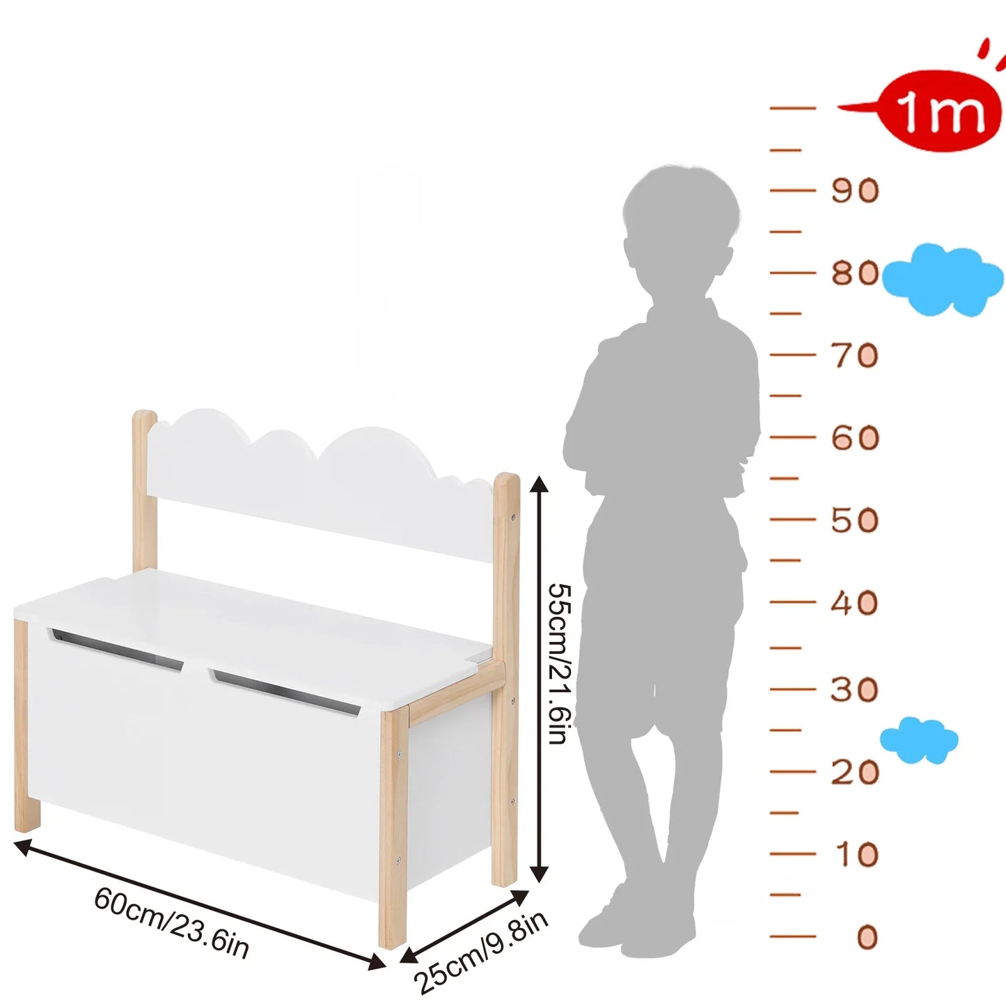 MontessoriNest Children's Bench with Storage