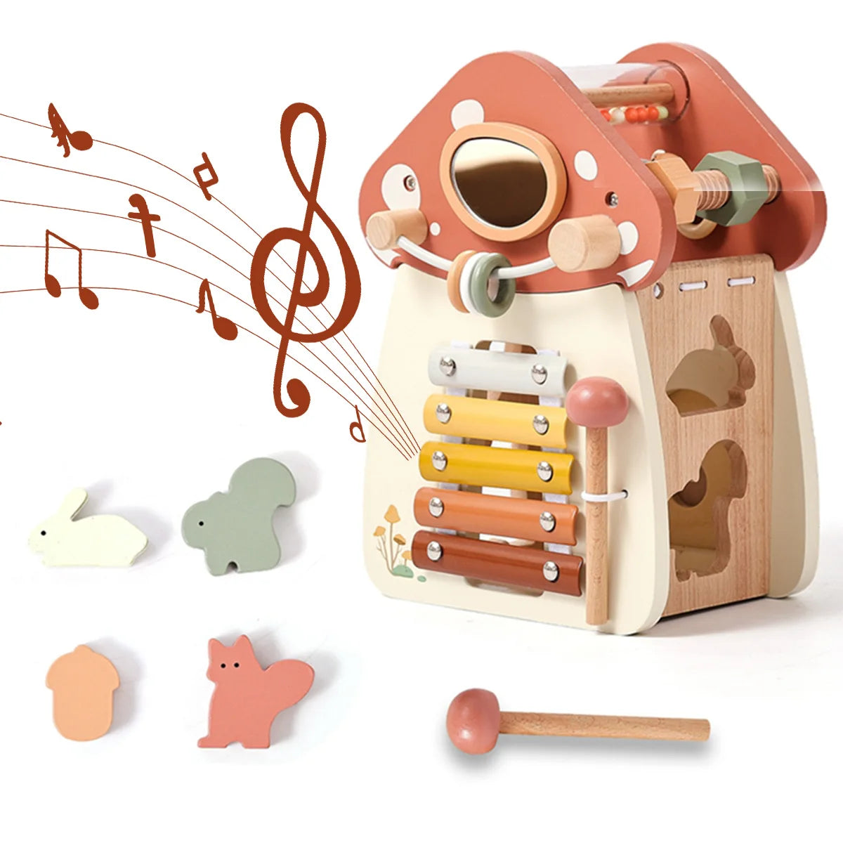 MontessoriNest Mushroom Building Blocks Puzzle