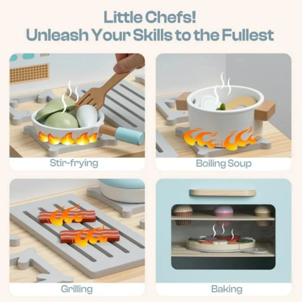 MontessoriNest Wooden Kitchen Playset