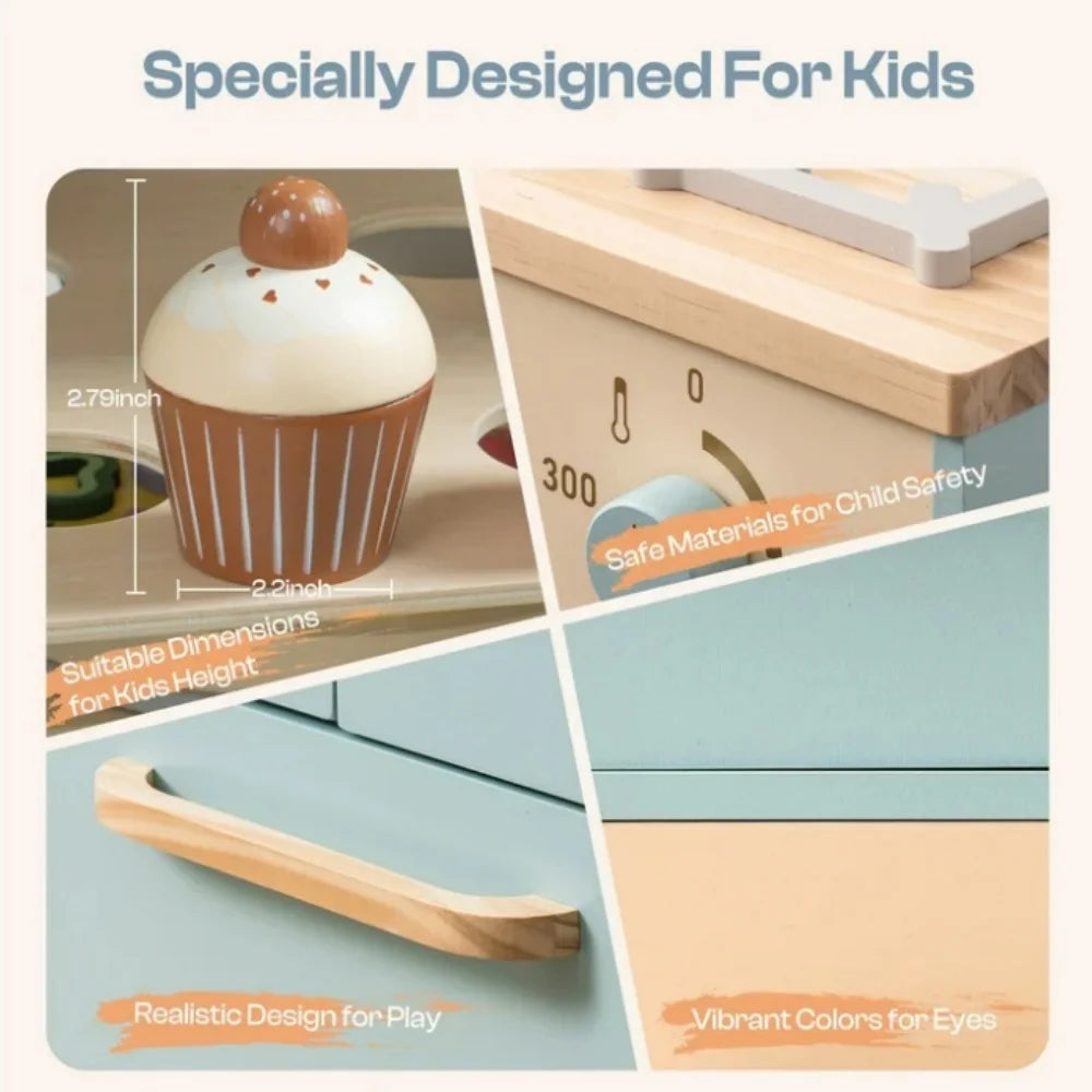 MontessoriNest Wooden Kitchen Playset