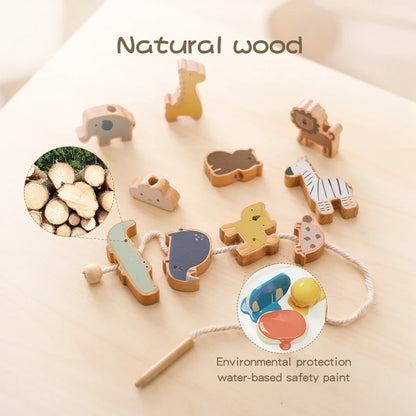MontessoriNest Wooden Animal Threading
