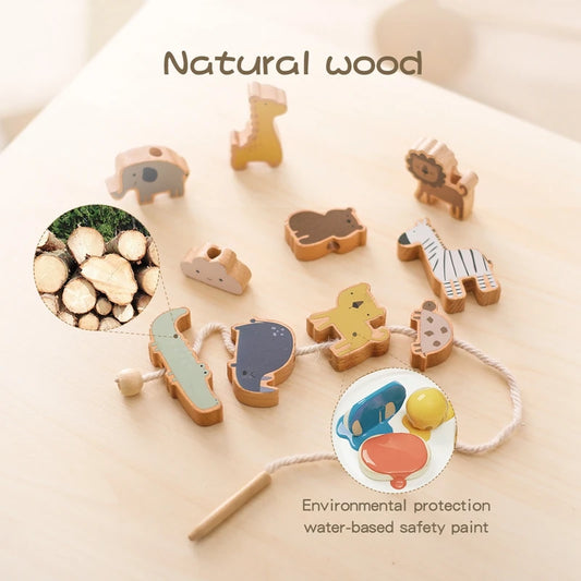 MontessoriNest Wooden Animal Threading