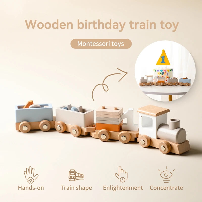 MontessoriNest Wooden Birthday Train