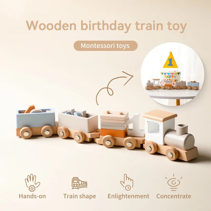 MontessoriNest Wooden Birthday Train