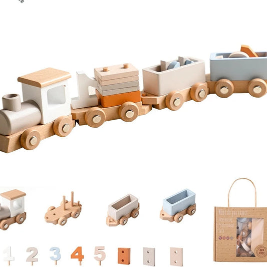MontessoriNest Wooden Birthday Train
