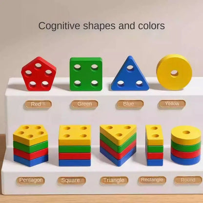 MontessoriNest Baby Sensory Sorting Stacking Wooden Puzzle
