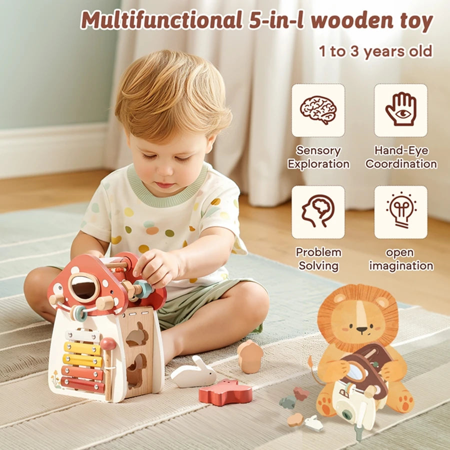 MontessoriNest Mushroom Building Blocks Puzzle