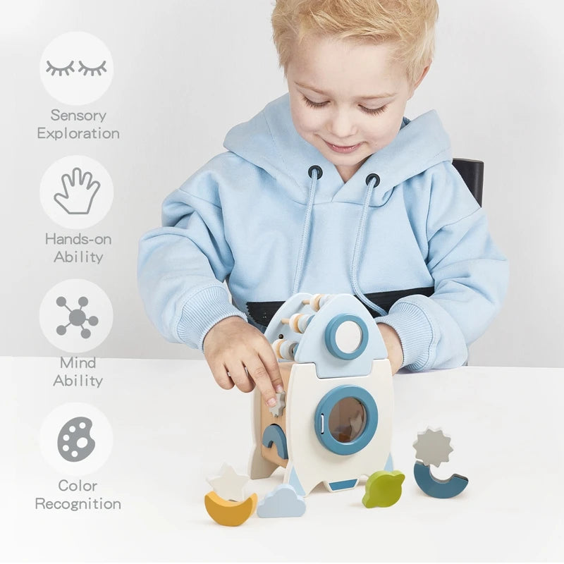 MontessoriNest Wooden Rockets Blocks