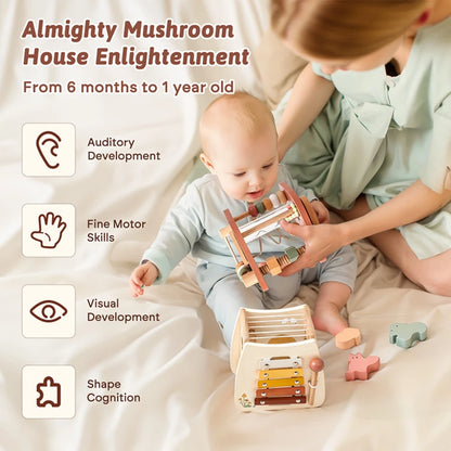 MontessoriNest Mushroom Building Blocks Puzzle