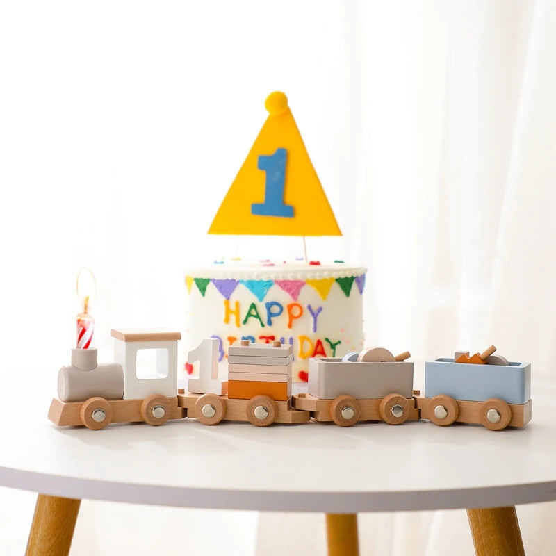 MontessoriNest Wooden Birthday Train