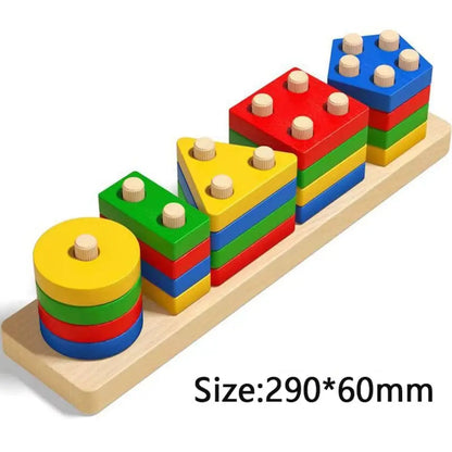 MontessoriNest Baby Sensory Sorting Stacking Wooden Puzzle